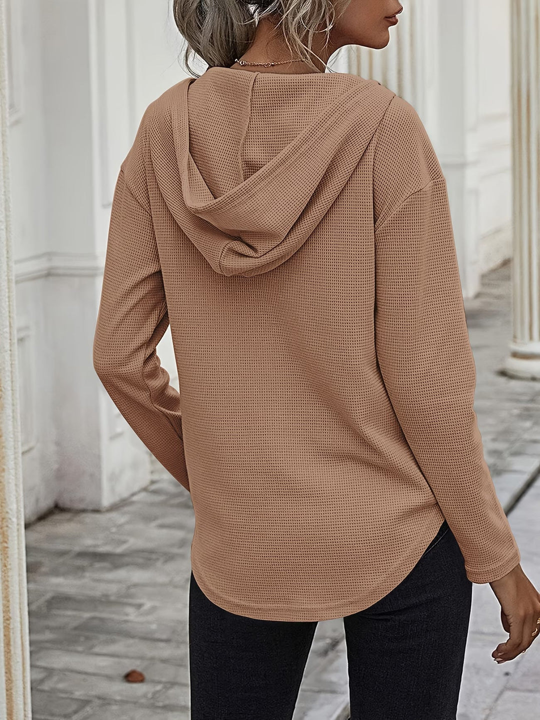 Seonie - Manches Longues Sweat À Capuche À Col en V