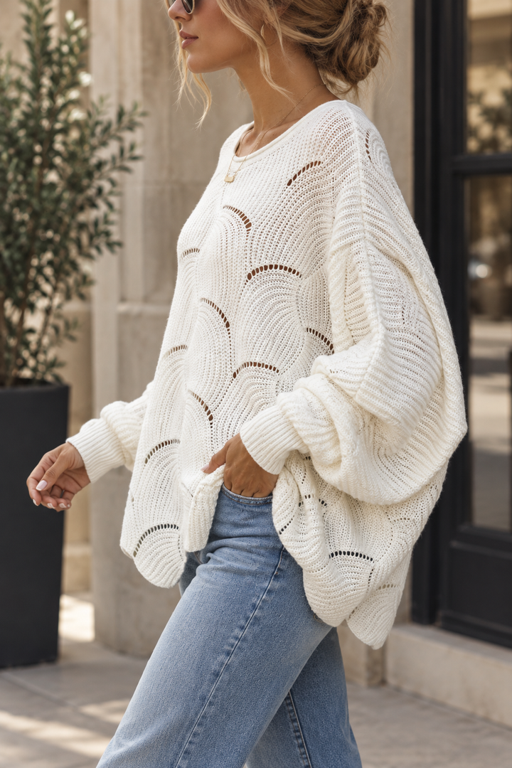 Zeyna - Pull en Maille à Manches Longues