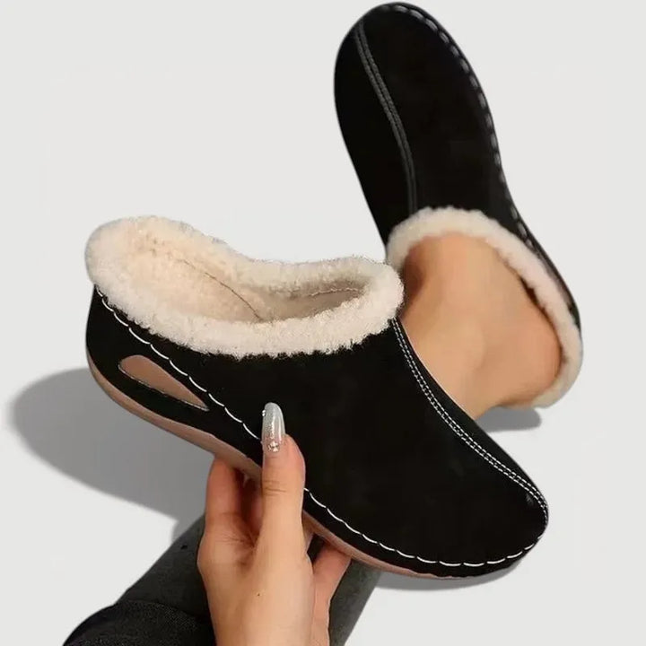 Achly - Pantoufles à Semelle Compensée en Denim Douillet