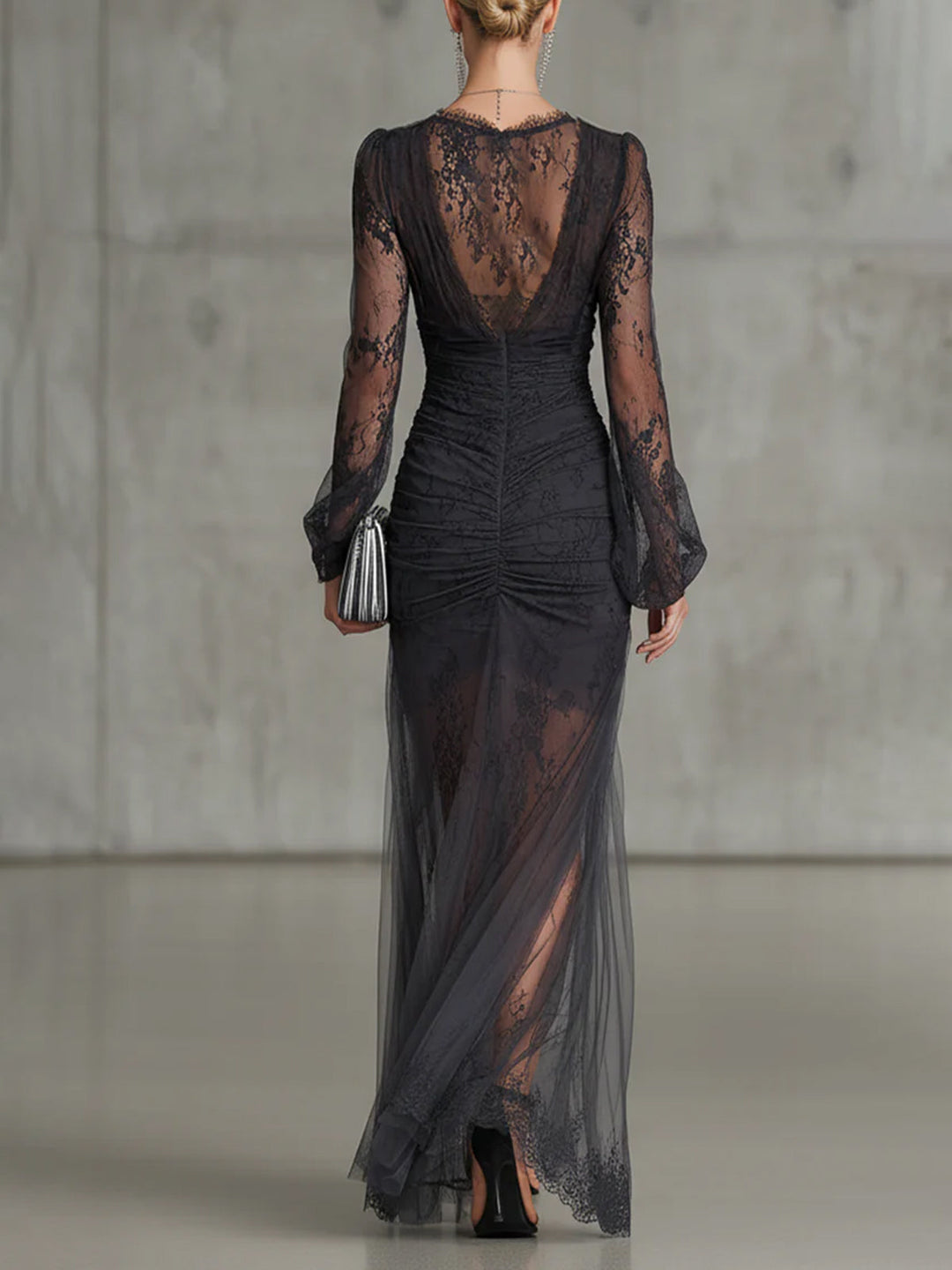 Laena - Robe Longue à Col en V Avec Fente Spectaculaire