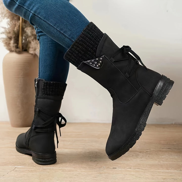 Willemjn - Bottines à Lacets Avec Revers Tricotés