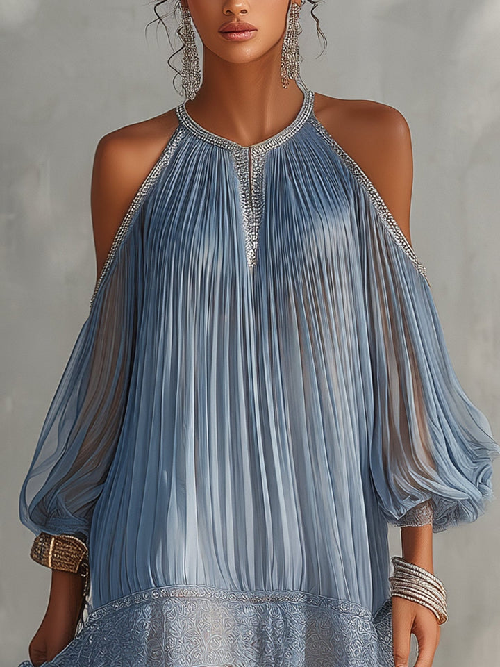 Viyana - Mini-Robe Plissée À Épaules Dénudées