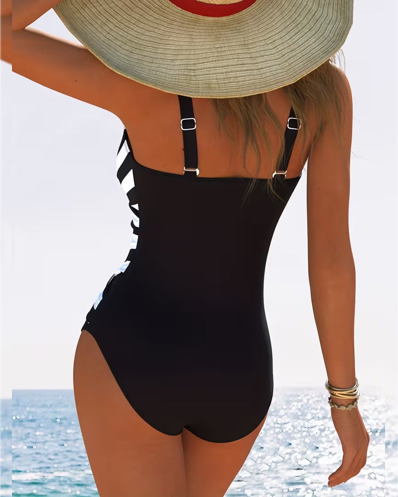 Sulinna - Maillot De Bain Une Pièce Décontracté à Rayures