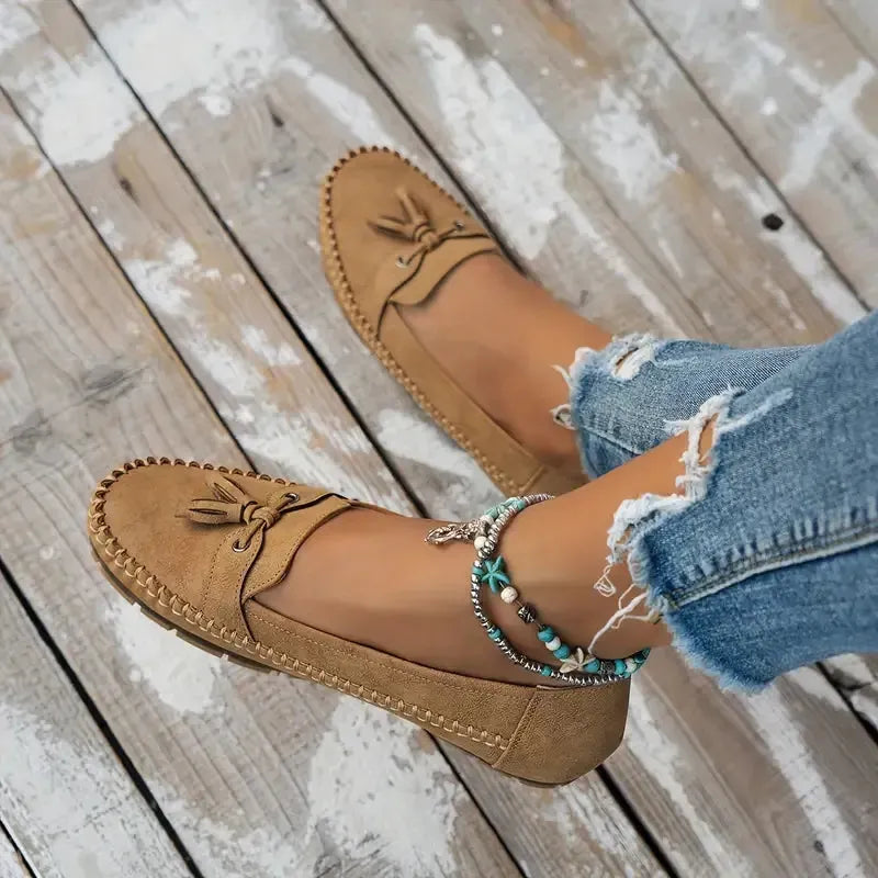 Patamon - Mocassins Confortables Ornés De Nœuds Vintage Tout Doux