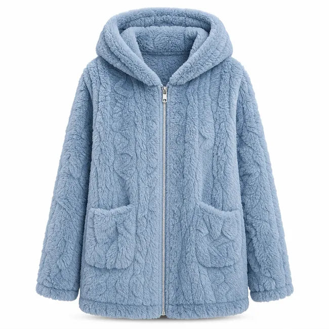 Nazija - Cardigan Décontracté À Capuche en Peluche