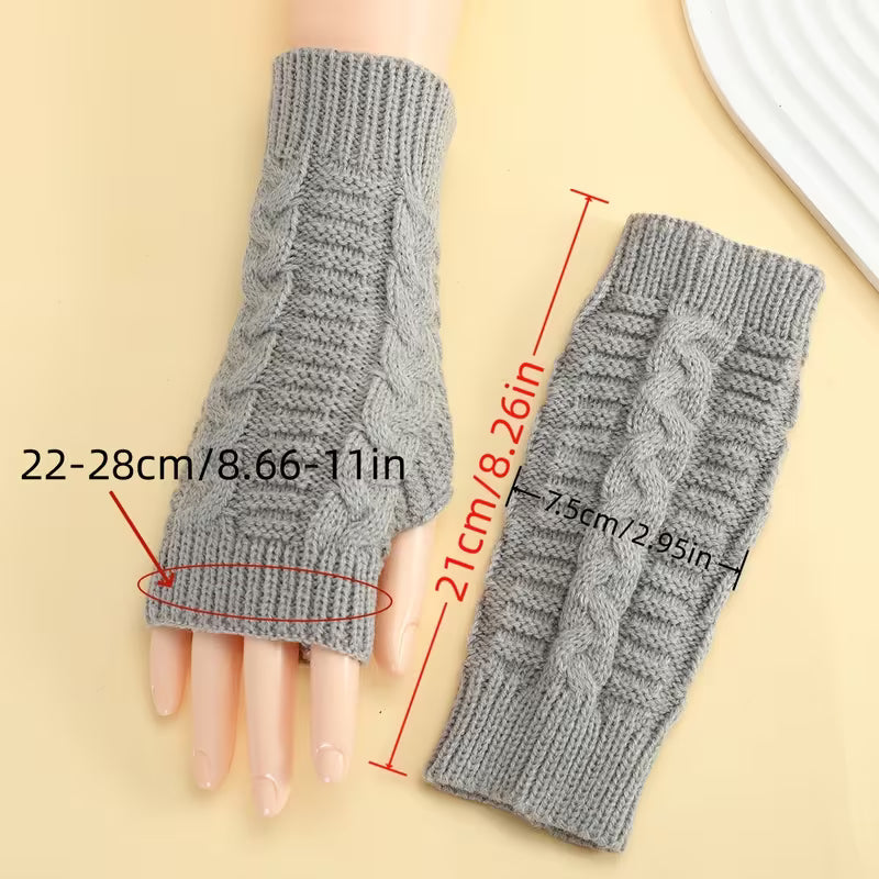 Knitoria - Gants Sans Doigts Unisexes en Tricot Acrylique
