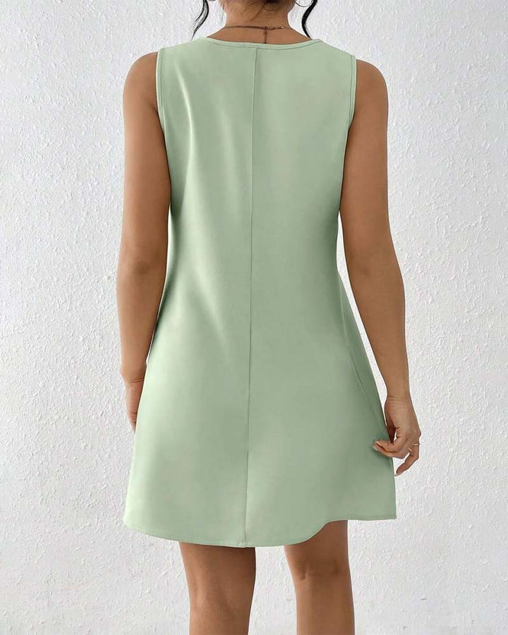 Ayna | Ayna - Robe sans Manches à col Asymétrique