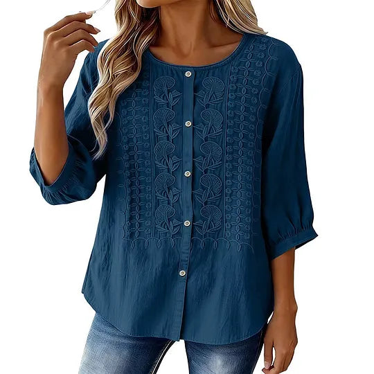 Andreza - Blouse en Coton À Boutons
