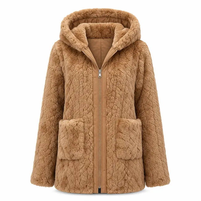 Nazija - Cardigan Décontracté À Capuche en Peluche