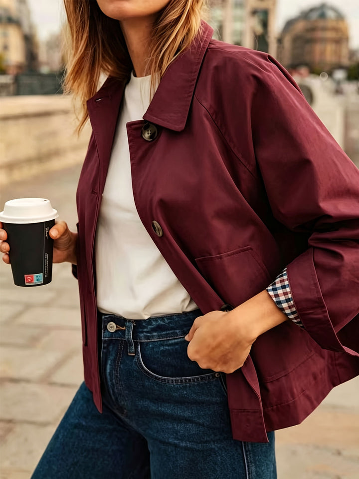 Alyona - Veste Élégante À Manches Longues Avec Boutons