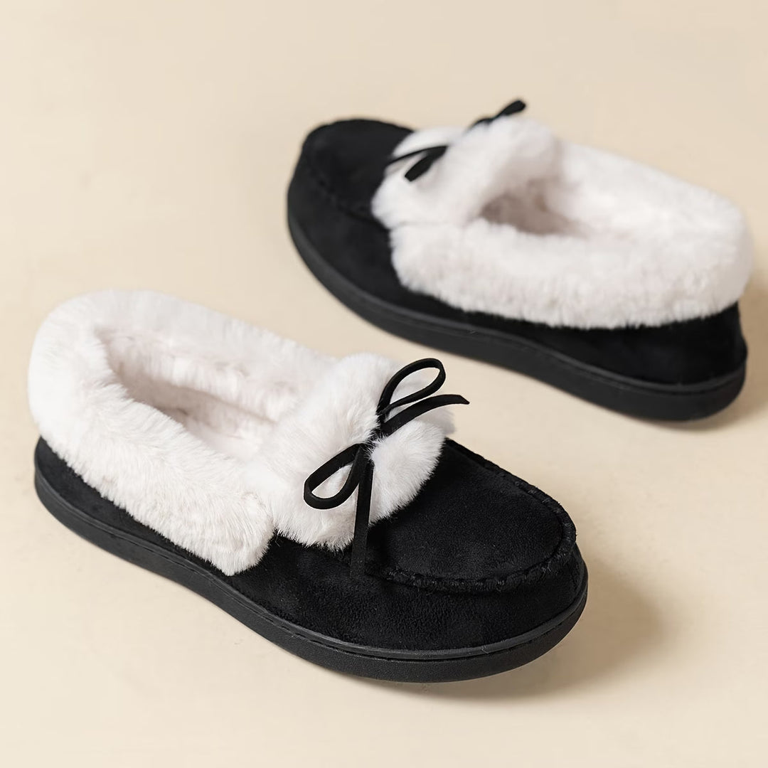 Suzia - Pantoufles Douillettes en Peluche Avec Nœud
