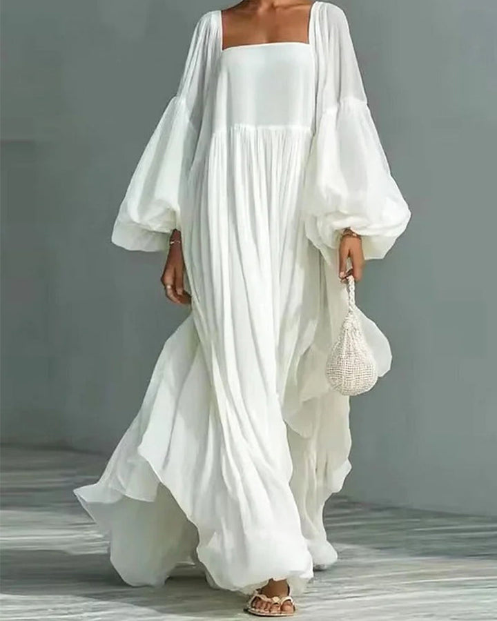 Nunila - Robe Longue « Fée» à Encolure Carrée