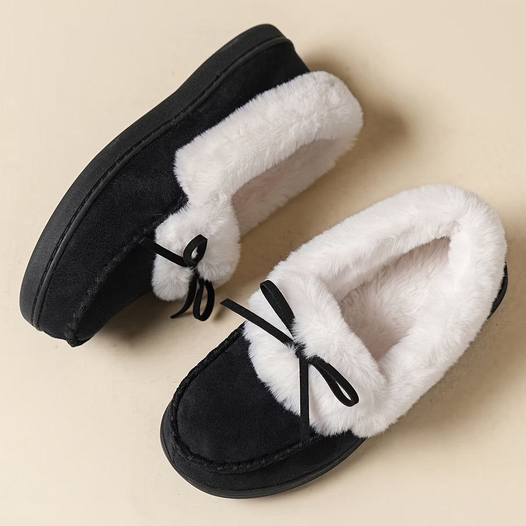 Suzia - Pantoufles Douillettes en Peluche Avec Nœud