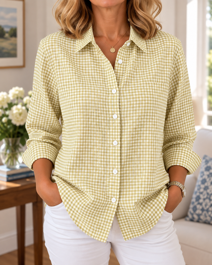 Colien - Chemise à Manches Longues en Vichy Avec Boutons