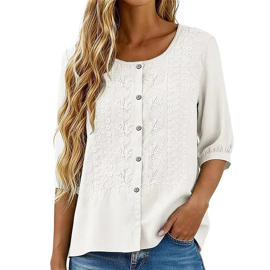 Andreza - Blouse en Coton À Boutons