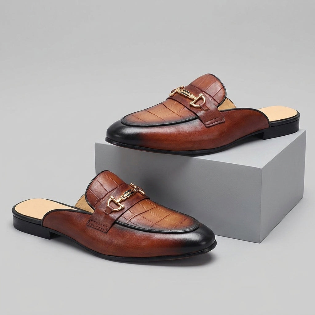 Idris - Chaussures en Cuir Ouvertes À L'arrière
