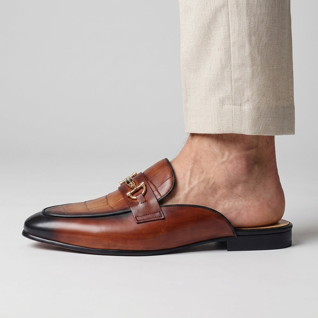 Idris - Chaussures en Cuir Ouvertes À L'arrière