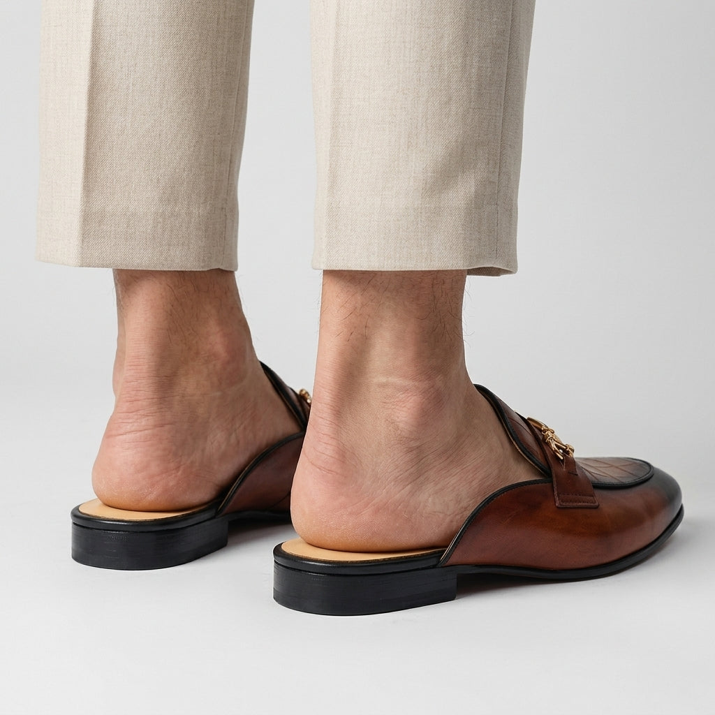 Idris - Chaussures en Cuir Ouvertes À L'arrière