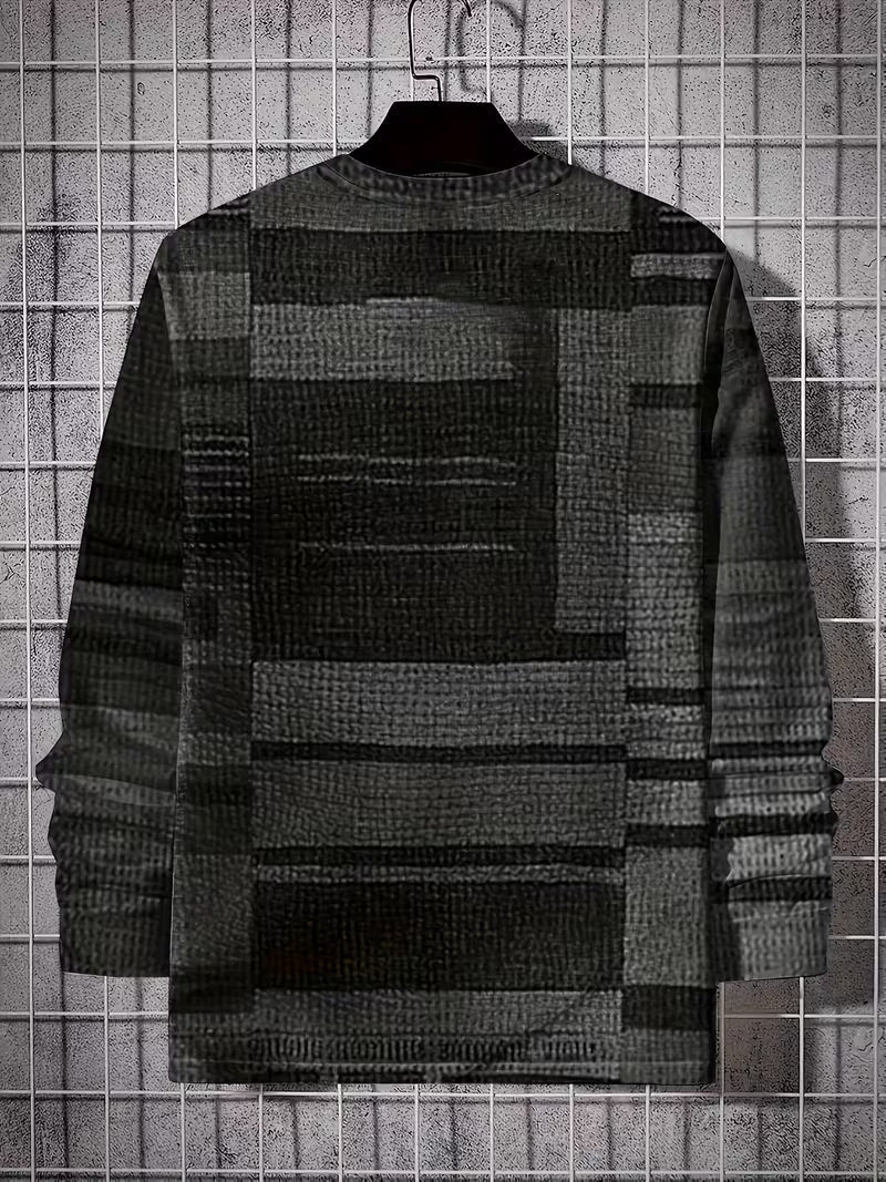 Kellan - Chemise À Manches Longues À Imprimé Géométrique Patchwork