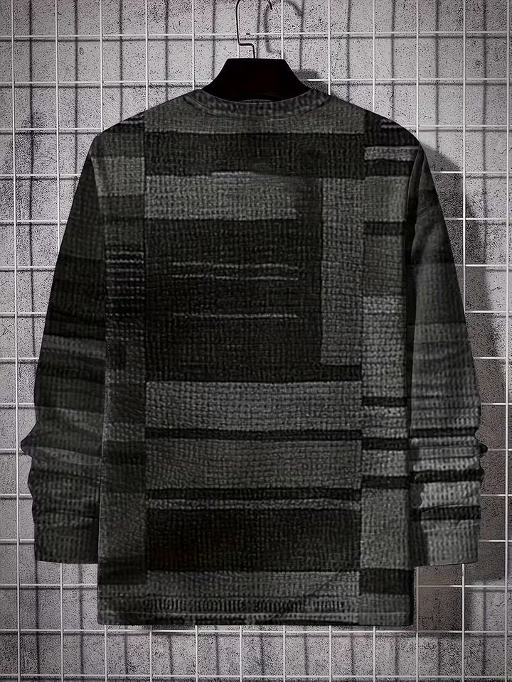 Kellan - Chemise À Manches Longues À Imprimé Géométrique Patchwork