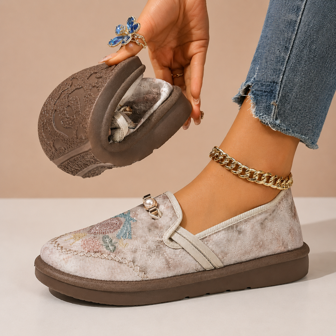 Adeyla - Mocassins à Enfiler à Motif Floral