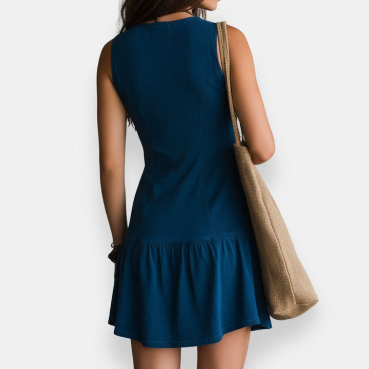 Zynnia - Mini-Robe Bohème à Boutons