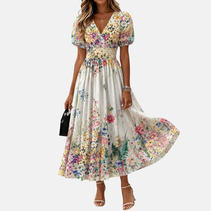 Kirina - Robe Midi Portefeuille à Imprimé Floral