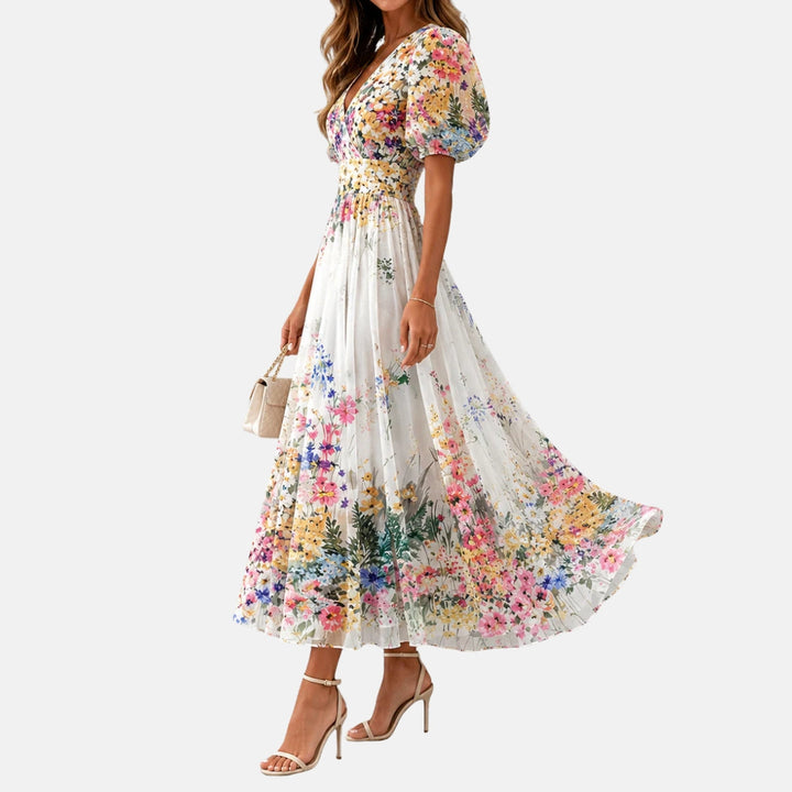 Kirina - Robe Midi Portefeuille à Imprimé Floral