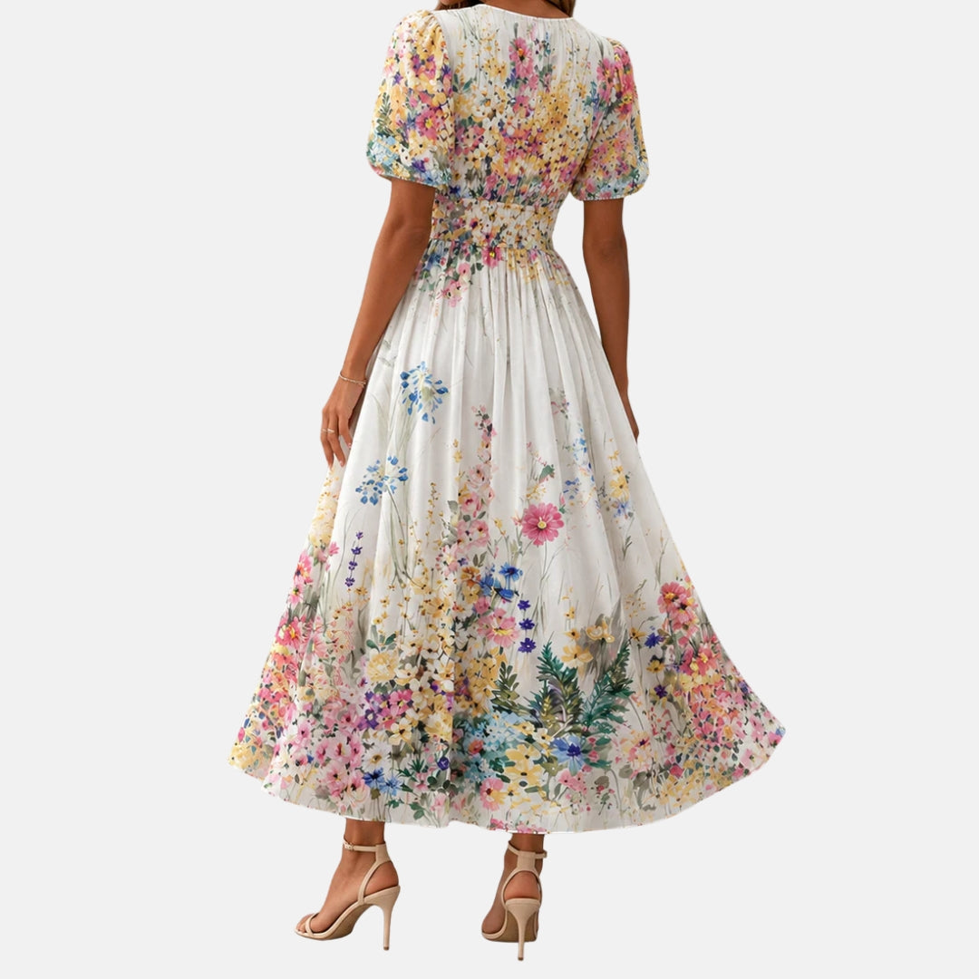 Kirina - Robe Midi Portefeuille à Imprimé Floral