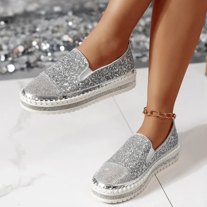 Lizka - Mocassins à Semelle Compensée Avec Paillettes et Strass