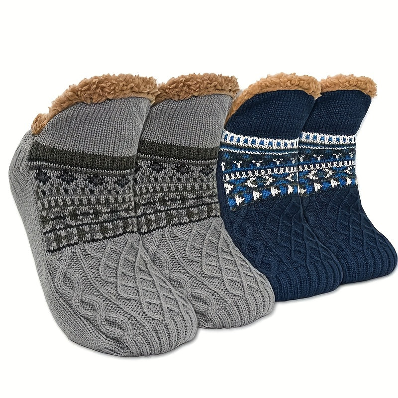 Nuvello - Chaussettes Confortables en Maille Douce À Rayures