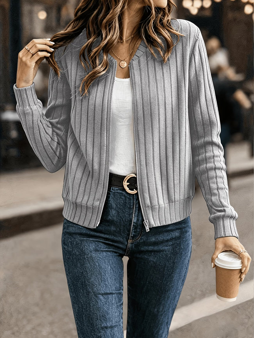 Nalia - Veste en Maille À Manche Unique