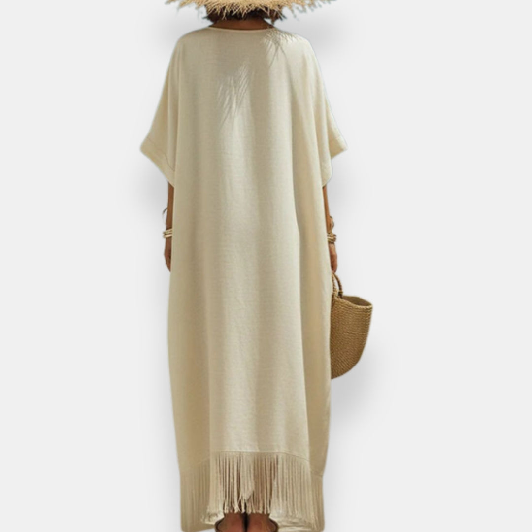 Taciana - Robe Caftan À Franges