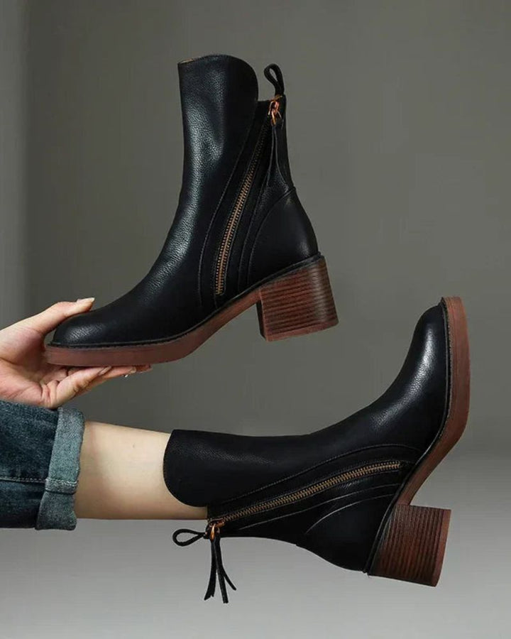 Pernelle - Bottes en Cuir À Talon Carré