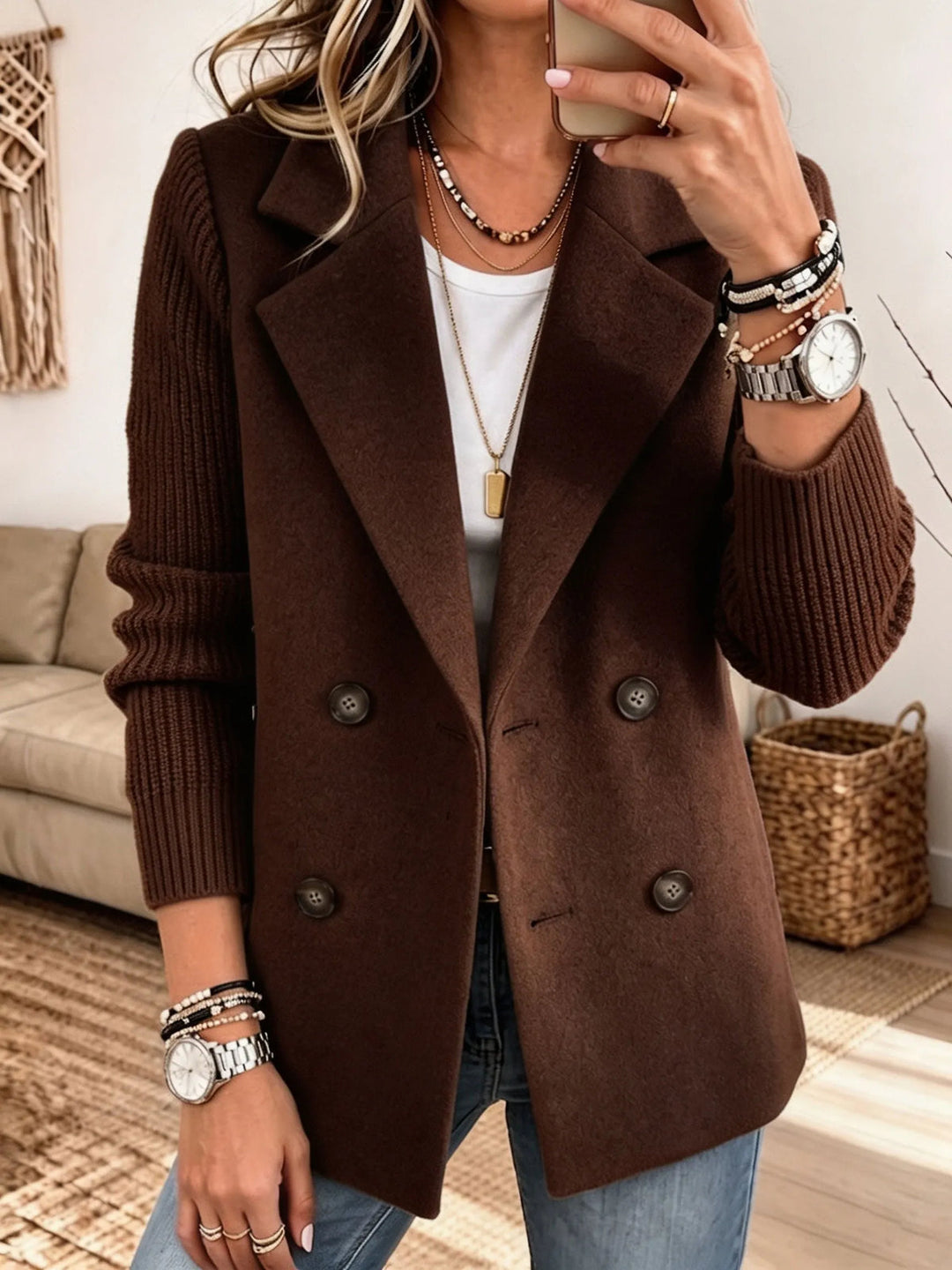 Winchell - Veste D'automne Élégante À Manches Tricotées