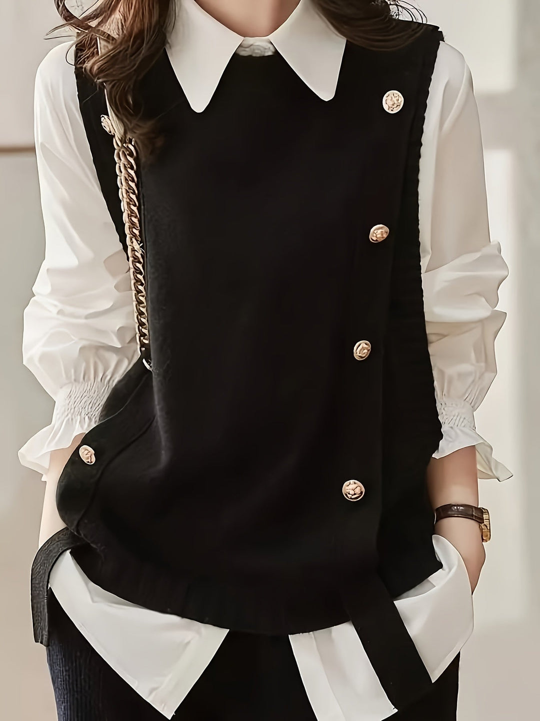Bineta - Pull Gilet Décontracté