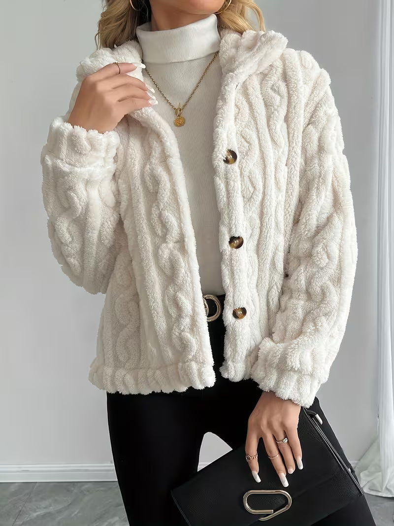 Losina - Veste Teddy en Maille Texturée Duveteuse