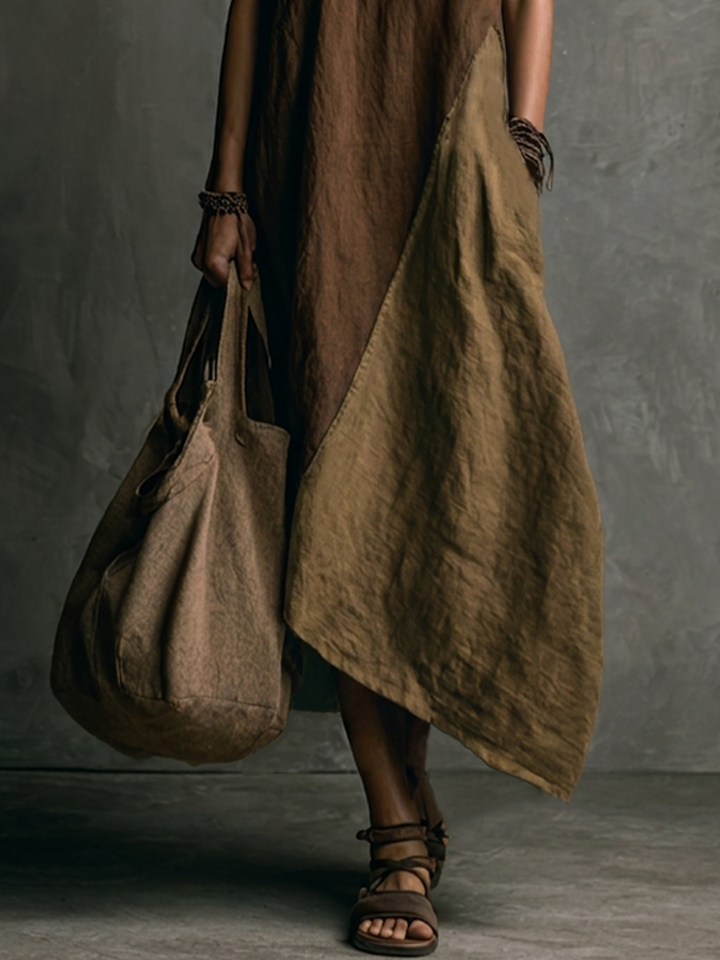 Tylissa - Robe Longue Asymétrique en Patchwork