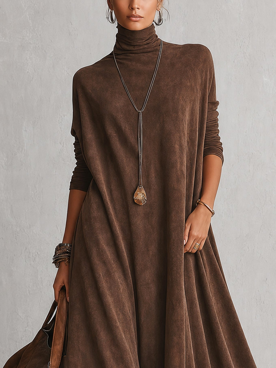 Albria - Robe Longue à Manches Longues Style Vintage