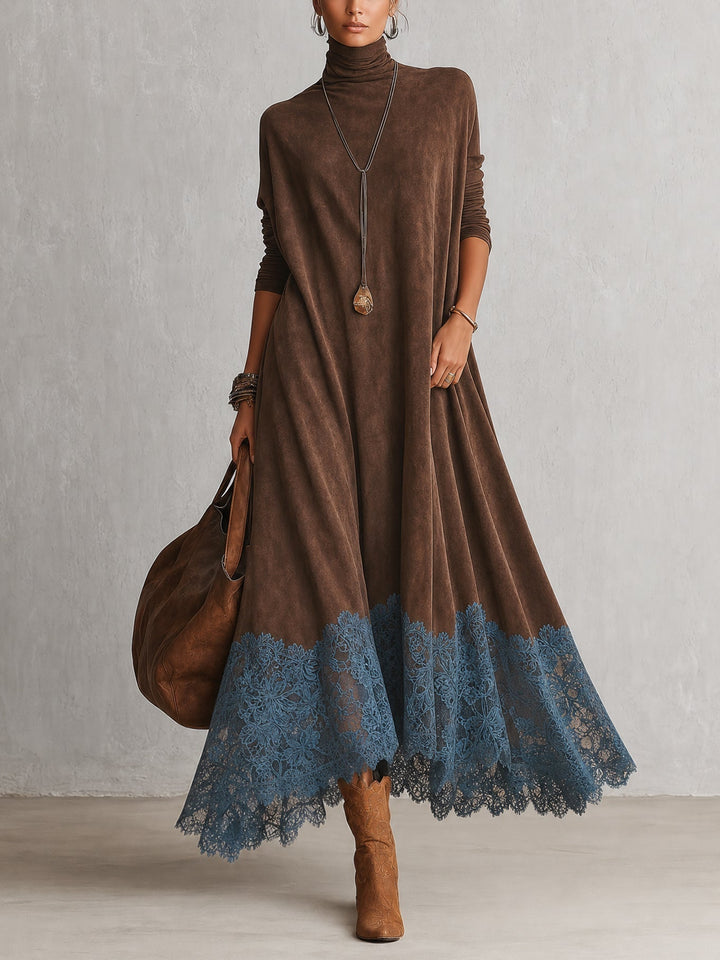 Albria - Robe Longue à Manches Longues Style Vintage