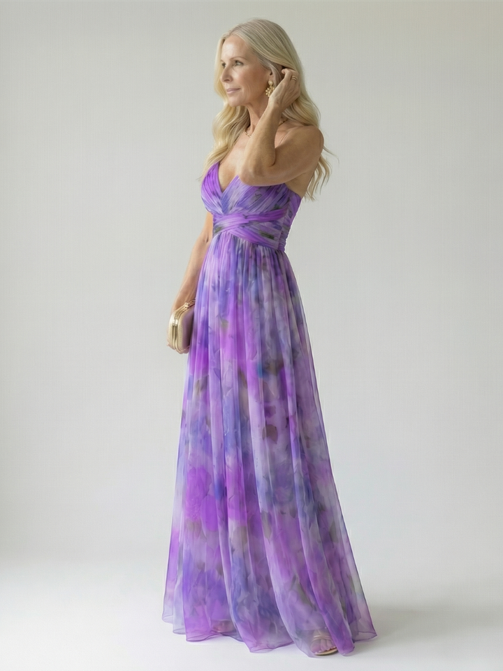 Xeenia - Robe Longue élégante En Mousseline Avec Découpes