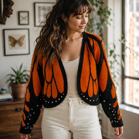 Zoliana - Monarch Butterfly Wing Knit Cardigan