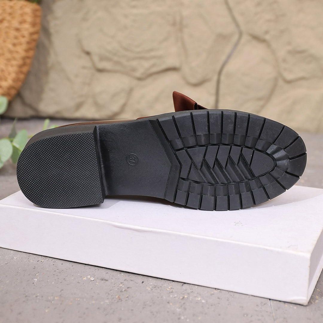 Ziena - Mocassins en Cuir Verni Ornés D'un Nœud