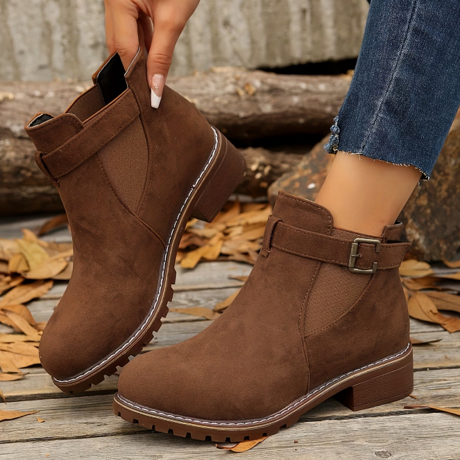 Norya - Bottines en Daim Avec Bride à Boucle