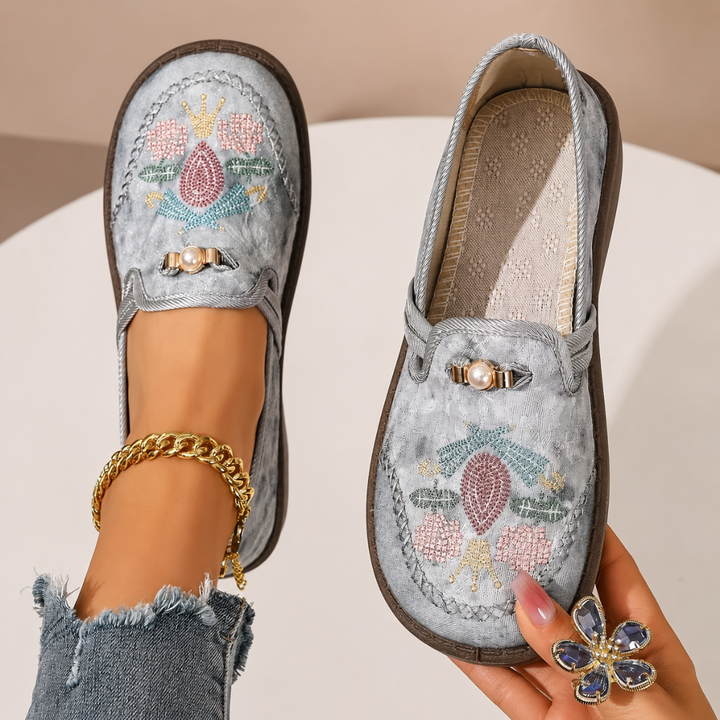 Adeyla - Mocassins à Enfiler à Motif Floral