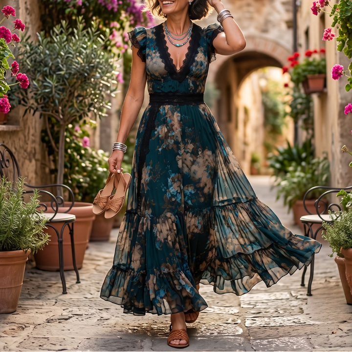 Erin - Robe Longue À Imprimé Floral