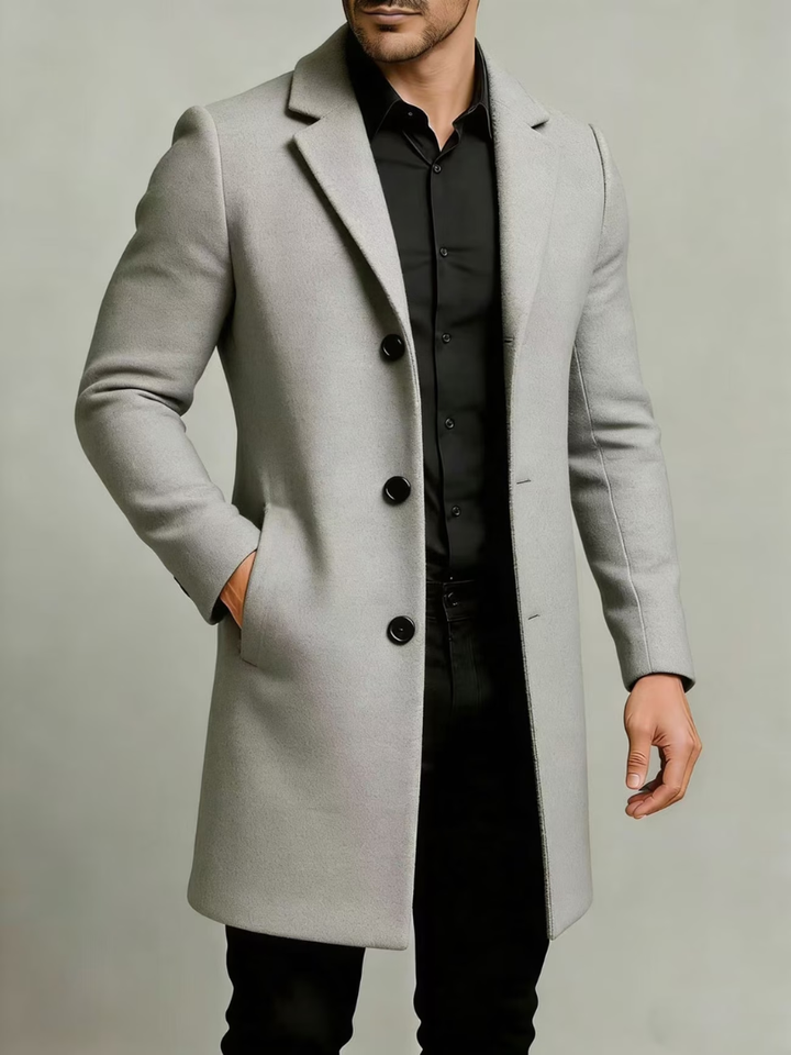 Hollander - Manteau à Revers et Manches Longues Fermé Par Des Boutons