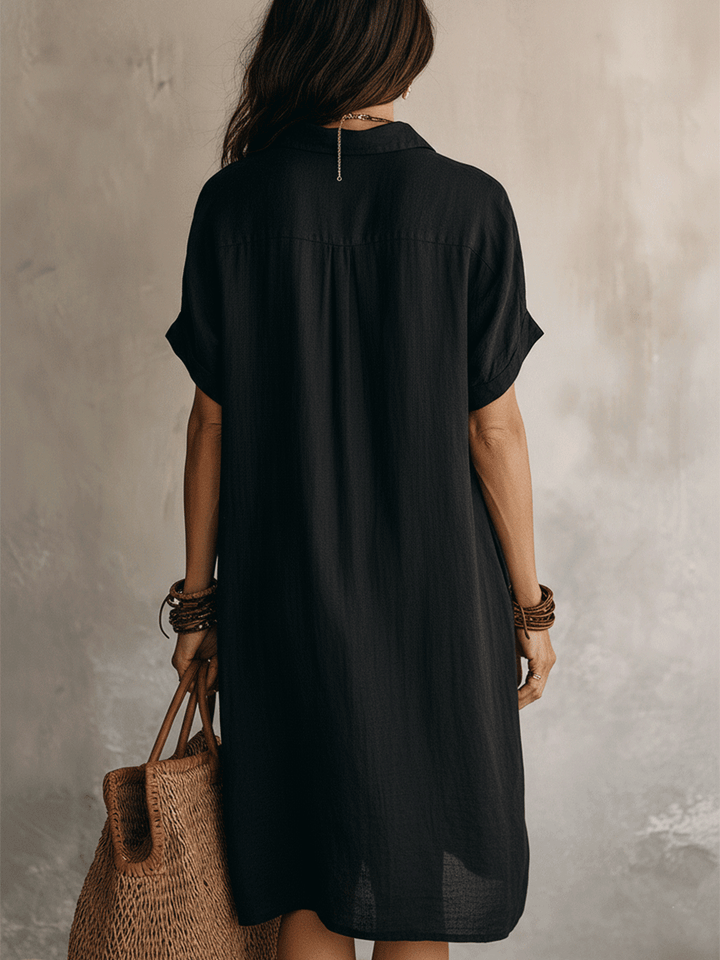 Nilisha - Robe-chemise Mi-longue en Lin Et Coton
