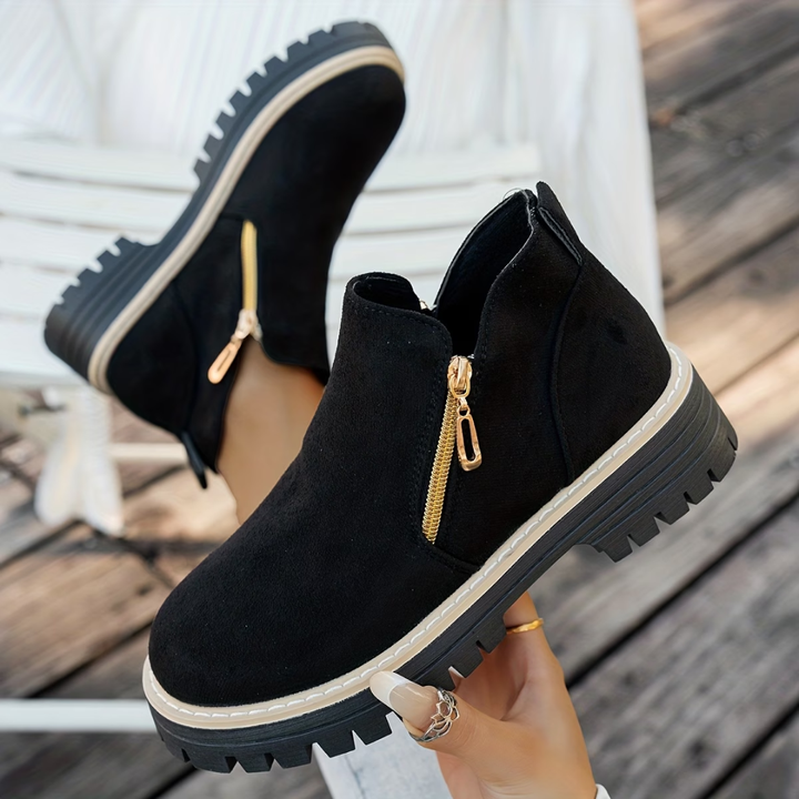 Angelika - Bottines en Daim Avec Fermeture éclair Sur le Côté