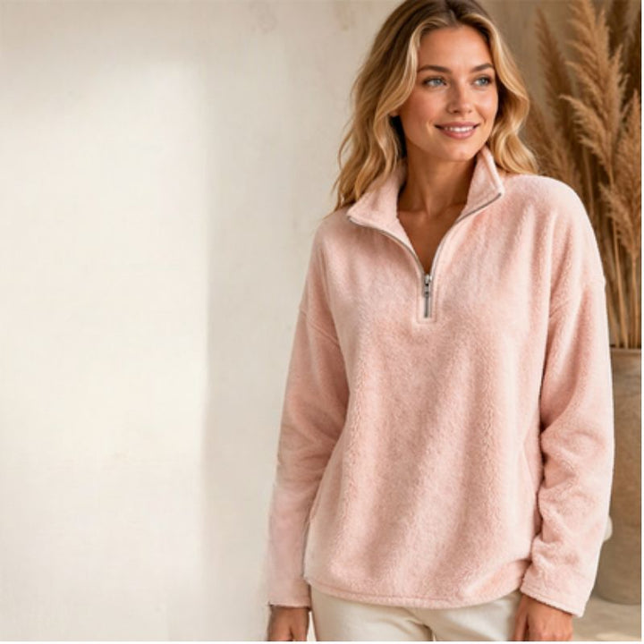 Akino - Pull en Polaire à Demi Zip et Col